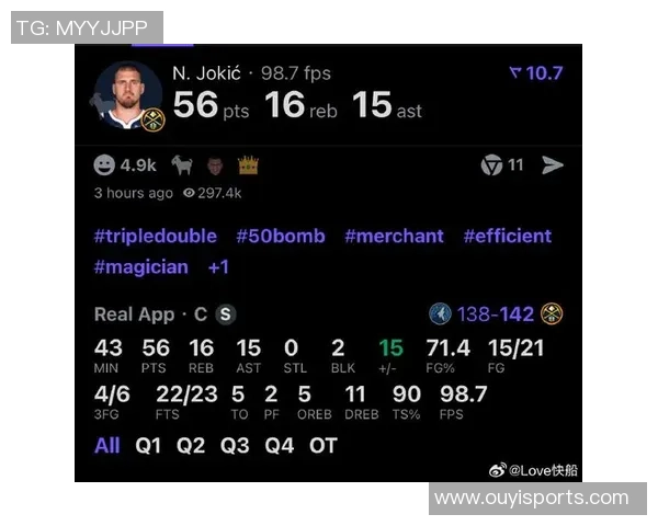 约基奇上半场表现惊艳9中8砍下23分7篮板3助攻三分球2中2状态火热
